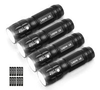 Lepro Le Led Torch, Le1000 Powerful Handheld Flashlight, Super Bright, Pocket Size, Lightweight, Suit For Camping, Pack Of 4