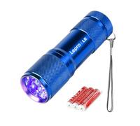 Lepro LE UV Torch, 9 LED 395nm Ultraviolet Flashlight, Blue | Blacklight Detector for Pet Urine, Stain, Bed Bugs and More, 3 AAA Batteries Included