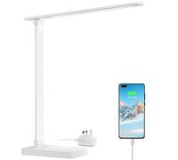 Lepro LED Desk Lamp, 700LM Office Desk Lamp with USB Charging Port, White