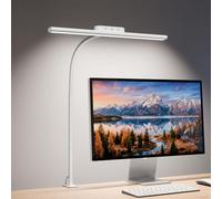 Lepro LED Desk Lamp with Clamp, Eye-Caring Desk Light, 750lm, 5 Brightness Levels & 5 Colour Modes, Flexible Office Lamp for Monitor, Reading, Crafts, Nails, School, Adapter Included, White