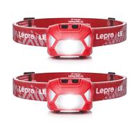 Lepro Head Torch, [2 Pack] Super Bright LED Headlamp with 6 Lighting Modes, Waterproof, Battery Powered LED Lightweight Headlight for Cycling Running Camping for Kids Adults [Not Included Battery]