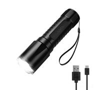 Lepro LED Torch Rechargeable, Plastic Lightweight Flashlight with 5 Modes & Memory Function, 200lm, IPX4 Water Resistant, Long-Lasting, Small Torch for Camping, Hiking, Power Cuts, Dog Walking