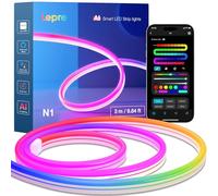 Lepro N1 AI Smart Neon Rope Light 3M RGB+IC, Works with Alexa & Google Assistant, Music Sync LED Lights for Bedroom, App Voice Control, Personalized AI Lighting Designer, IP65 Waterproof, No Remote