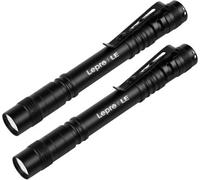 Lepro Pocket Pen Torch Light Flashlight C120, With Clip, Aaa Battery Powered (Not Included), Torch For Repair, Work, Pack Of 2