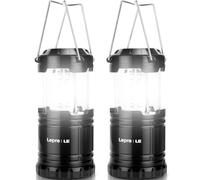 Lepro Portable Camping Lantern, Camping Lights for Tents, AA Battery Powered, Collapsible Tent Lights, Water Resistant, Suit for Camping, Hiking, Fishing, Emergency, Power Cuts and More, Pack of 2