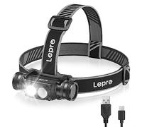 Lepro Head Torch Rechargeable, Lightweight Al Alloy 2-in-1 Detachable Headlamp 1000LM Super Bright with 6 Modes, 10Hrs+, IP65 Waterproof 180°Adjustable Focus, for Hiking Running Car Repair & Emergency