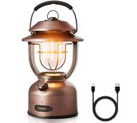 Lepro Retro Camping Lantern, Rechargeable Camping Light with 15000mAh Power Bank, Dimmable 1000 Lumen, Long Battery Life, Rechargeable Lantern for Tent, Power Cuts, Emergency, Storm, Type C Cable