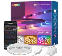 Lepro S2 AI Smart LED Strip Light 10M RGBW+IC, Works with Alexa, Google Assistant, Music Sync, 2400LM White Light, Personalized AI Lighting Designer, Zonal Colour Control LED Lights, App Voice Control