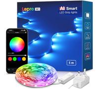 Lepro SE1 AI Smart LED Strip Light 5M RGB, Works with Alexa & Google Assistant, Music Sync, Colour Changing RGB Lights, Personalized AI Lighting Designer, Bluetooth & 2.4GHz WiFi, App Voice Control
