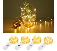 Lepro Small Fairy Lights, 1M 20 Leds, Mini Copper Wire Led String Lights, Battery Powered & Included, Pack Of 4