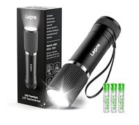 Lepro Small Torch Battery Powerd, Bright LED Flashlight with Aluminum Body, IPX4 Waterproof Perfect for Camping, Home Emergency, Dog Walking, Daily Carry, Outdoor Hiking (Batteries Included)