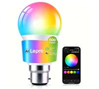 Lepro B2 AI Smart Bulb, 1100lm WiFi Bulb B22, Music Sync Colour Changing Light Bulbs, Personalized AI Lighting Designer, Voice Control, Works with Alexa & Google Assistant, APP Dimmable