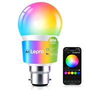 Lepro AI Smart Bulb B22, Music Sync Bayonet WiFi Bulb, Colors Changing Light Bulb Works with Alexa & Google Assistant, 806lm, App & Voice Control, Personalized AI Lighting Designer