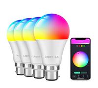 Lepro Smart Bulb Bayonet, B22 Alexa Light Bulbs, Colour Changing Smart Light Bulb, Dimmable Warm White WiFi Bulb, Works with Alexa and Google Home, 9W, 806lm, 2700K, Pack of 4 (2.4GHz WiFi Only)