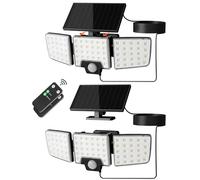 Lepro Solar Security Lights Outdoor Motion Sensor, 2 in 1 Remote Control | Separated and Integrated IP65 Waterproof Solar Lights With 3 Light Modes, 3 Heads Solar Floodlight for Garden Yard Garden