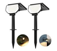 Lepro Solar Spot Lights Outdoor Garden, 43 LED Solar Garden Lights with IP65 Waterproof, 2 Lighting Modes, 135° Adjustable, Dusk-to-Dawn Cool White Spotlights for Lawn Yard [2 Pack]