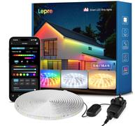 Lepro SW1 AI Smart Light 5M RGBWW+IC, IP65 Outdoor LED Strip Waterproof | 1750LM, Warm to Cool White 2700-5700K, Music Sync, App/Voice Control, Works with Alexa, Google Home, for Kitchen Patio Gazebo