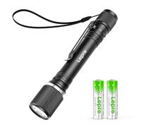 Lepro Torch Battery Powered, Small Bright LED Flashlight with Clip, 3 Modes, IPX4 Waterproof, Anti-Slip Aluminum Body for Camping, Emergency, Dog Walking and Power Cut, Batteries Included