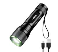 Lepro Torch Rechargeable, 500lm Bright Flashlight, Adjustable Focus | 5 Lighting Modes with Memory, Long Battery Life, Waterproof LED Torch for Power Cut, Emergency, Camping, Hiking, Dog Walking