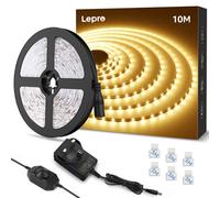 Lepro Warm White Led Strip Light 10M Kit, Warm White 3000K, 2000Lm, Dimmable With Dimer Switch