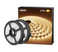 Lepro Warm White LED Strip Lights 5M (No Plug, Striplight Only), 300 LEDs, 2300lm, 3000K, Stick on LED Lights for Kitchen Cabinet, Counter and Cupboard (DC 12V Power Supply Required), 2 Packs