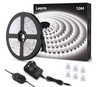 Lepro White Led Strip Light 10M Kit, Cool White 6000K, 2000Lm, Dimmable With Dimer Switch