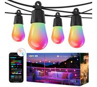 Lepro Zb1 Ai Outdoor String Lights 30M, Ip65 Waterproof, Warm White & Rgb Colour Changing, Works With Alexa, 2.4G Wifi, No Remote
