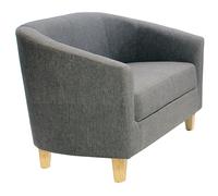 leprous linen fabric 1 seater sofa in dark grey