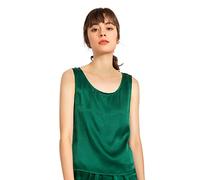 LEPTON 100% Mulberry Silk Camisoles for Women Tank Tops Ladies Girls Summer Cool Soft (Emerald, L)
