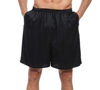LEPTON 100% Mulberry Silk Men Boxers Shorts Super Comfortble (Black, M)