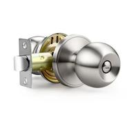 Lepushom 1 Pack Bathroom Door Knob, Door Knobs Interior Without Keys, Brushed Nickel Door Knobs for Bedroom and Office, Privacy Function, Modern and Sturdy Finish