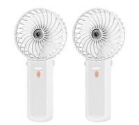 Lepwings Portable Fan Handheld 2 Pack - Mini Rechargeable Neck Hanging Fan with 16-Hour Cooling, 4-Speeds Foldable Pocket Fan for Summer Outdoor Travel Home Office - White