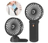 Lepwings Portable Fan Handheld Mini Rechargeable Neck Hanging Fans with 16-Hour Cooling, 4-Speeds Foldable Pocket Fan for Summer Outdoor Travel Home Office - Black