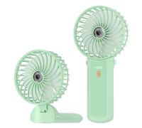 Lepwings Portable Mini Handheld Fan - Rechargeable Neck Hanging Fan with 16-Hour Cooling, Personal Handy Fan 4-Speeds Foldable Pocket Fan for Summer Outdoor Travel Home Office - Green