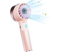 Lepwings TURBO Handheld Fan Portable Metal Body Rechargeable Cooling Fan MAX. 16 Hours Battery, 4 Speed Airflow Ultra Small Lightweight Travel Fan for Summer - Pink