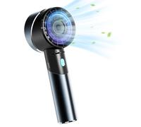 Lepwings TURBO Handheld Fan Portable Metal Body Rechargeable Cooling Fan MAX. 16 Hours Battery, 4 Speed Airflow Ultra Small Lightweight Travel Fan for Summer - Grey