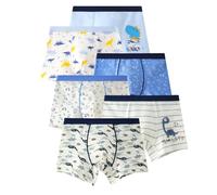 LeQeZe Boys Cotton Boxer Shorts 6-Pack, Breathable Underwear Briefs for Toddlers & Kids, Soft Elastic Waist Ages 8-9 Years Manufacturer Label 140