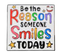 Leraverppy Enamel Pin,BE THE REASON SOMEONE SMILES TODAY Lapel Pin,Inspirational Quote Badge,Rainbow Colors Brooch,Gift For Friends Family Teens DIY Decor Canvas Bags Denim Jacket Backpack Accessory