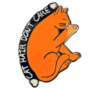 Leraverppy Enamel Pin,Cat Hair Don't Care Lapel Pin,Cute Crouching Kitty Brooch,Gift For Friends Cat Lovers Teens Family Colleagues,Denim Jacket,Canvas Bag,Backpack Accessory,DIY Decor Pin Collection