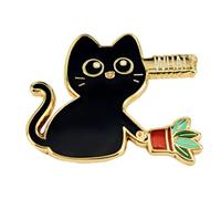 Leraverppy Enamel Pin,Cat Lapel Pin,Cute Black Kitty Brooch,Humorous Cartoon Kitty Badge,Gift For Friends Cat Lovers Teens Family Colleagues,Denim Jacket,Canvas Bag,Backpack,Jeans Accessory,DIY Decor