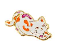 Leraverppy Enamel Pin,Cat Lapel Pin,Cute Stretching Kitten Brooch,Cartoon Kitty Badge,Gift For Friends Cat Lovers Teens Family Colleague,Denim Jacket,Canvas Bag,Backpack,Accessory,DIY Decor Collection