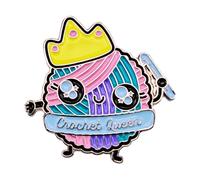 Leraverppy Enamel Pin Crochet Queen Lapel Brooch Knitting Lover Badge Feminine Empowerment And Self - Confidence Pin Handmade Crafts Pin Gift For Women Teen Friends Elder DIY Jacket Canvas Bag