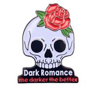 Leraverppy Enamel Pin,Dark Romance the darker the Better Lapel Pin,Death Joke Skull Brooch,Gift for Teens Students Friend Family DIY Decor Accessory Pin for Canvas Bag Backpack Lanyards Denim Jacket