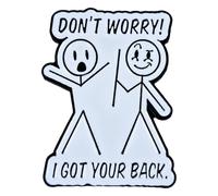 Leraverppy Enamel Pin,Don't Worry I Got Your Back Lapel Pin,Cute Stick-Figures Brooch,Novelty Gift For Office Workers Friends Family Teens,Canvas Bag Lanyards Denim Jacket Backpack Accessory DIY Decor
