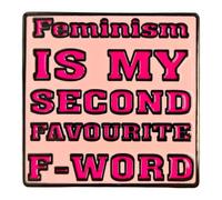 Leraverppy Enamel Pin,Feminism Is My Second Favourite F-Word Badge,Feminist Lapel Pin Empowerment Brooch Woman Rights Jewelry Gift For Girls Women Teen Friends Inspirational Pin DIY Decor Accessory