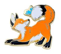 Leraverppy Enamel Pin,Fox And Butterfly Lapel Pin,Playful Cartoon Animal Badge,Gift For Kids Teens Friends Family Students DIY Decor Canvas Bag Backpack Lanyards Denim Jacket Collar Shirt Accessory