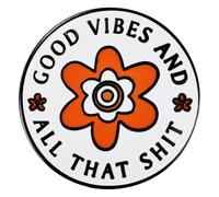 Leraverppy Enamel Pin, Good Vibes And All That Lapel Pin,Inspirational Badge Emotion Support Brooch Gift For Friends Teens Family DIY Decor Pin Collection Canvas Bag Backpack Lanyard Accessory