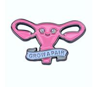 Leraverppy Enamel Pin,Grow A Pair Feminist Lapel Pin,Uterus Shaped Brooch,Women Rights Girls Power Support Badge,Gift for Teen Girl Women,Pin for Denim Jacket Jeans Canvas Bag,Decor DIY Accessory