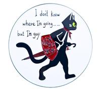 Leraverppy Enamel Pin,I Don't Know Where I'm Going But I'm Gay Lapel Pin,Gift for Gay Friends LGBT Teens Lovers Partners,Black Cat Button Badge,DIY Decor,Pin on Shirt Canvas Bag Denim Jacket Backpack