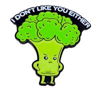 Leraverppy Enamel Pin,I Don't Like you Either Lapel Pin, Cartoon Broccoli Brooch,Humorous Emotional Badge Gift For Teens Kid Student Friends Family DIY Decor Canvas Bag Denim Jacket Backpack Accessory